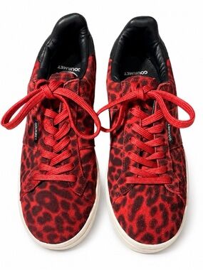 Gourmet Red Leopard Print Women's Sneakers Size 8